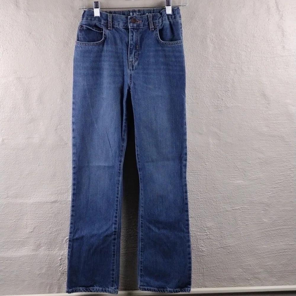 Children's Place Dark Medium Wash Five Pocket Mid Rise Boot Cut Denim Jean